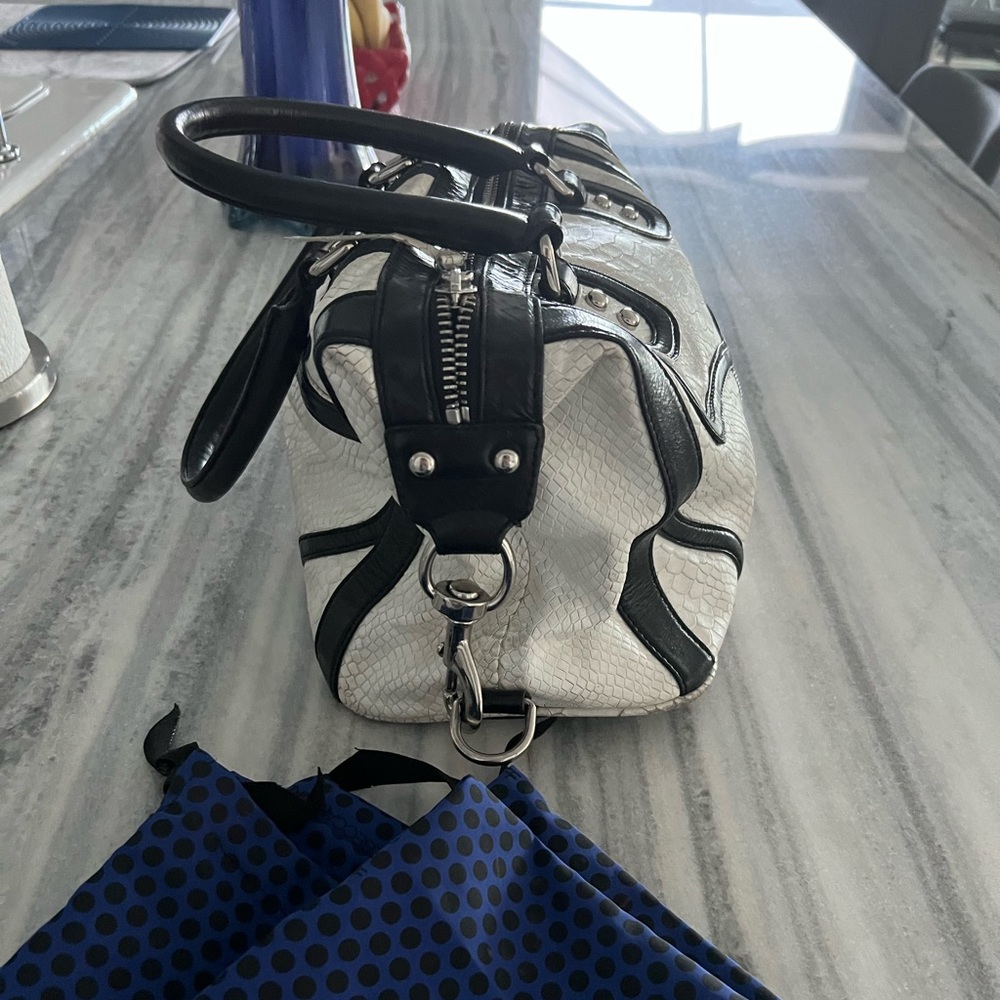 Rebecca minkoff satchel black and white